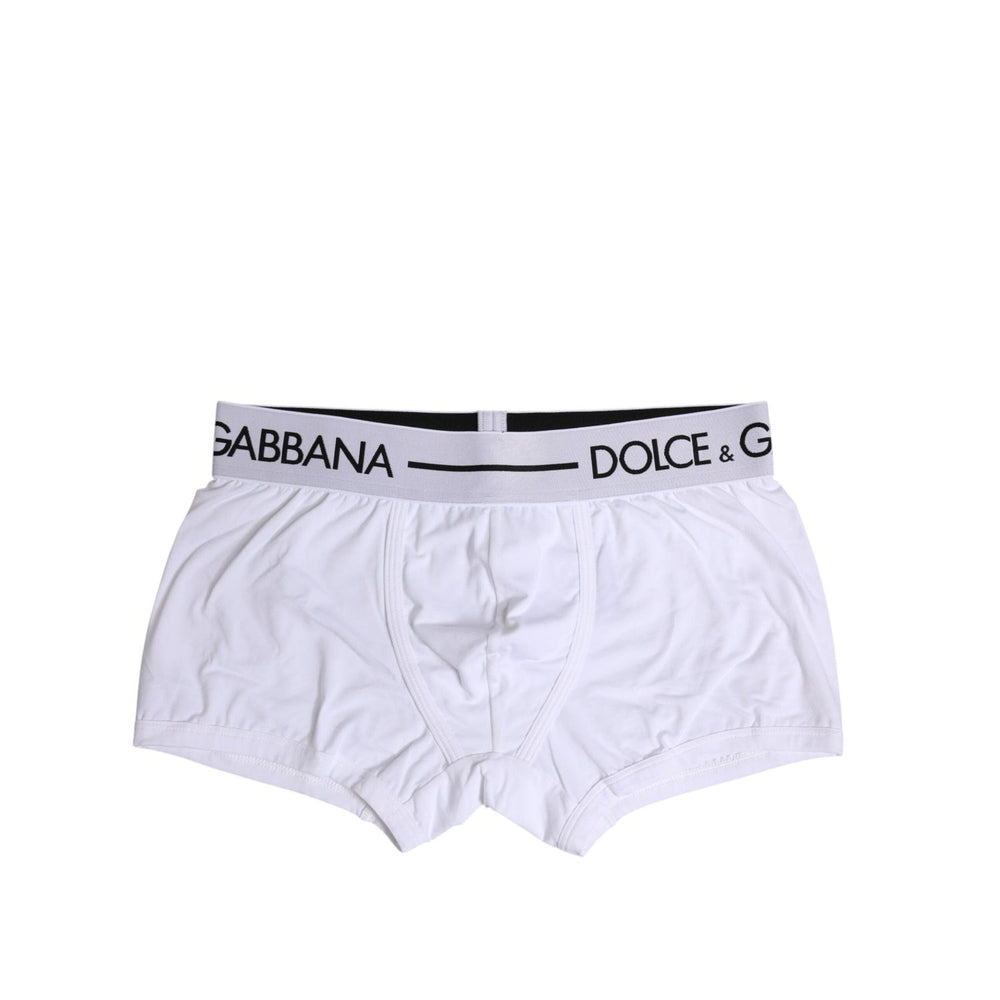 Dolce & Gabbana White Cotton Stretch Regular Boxer Underwear BIK1738-4