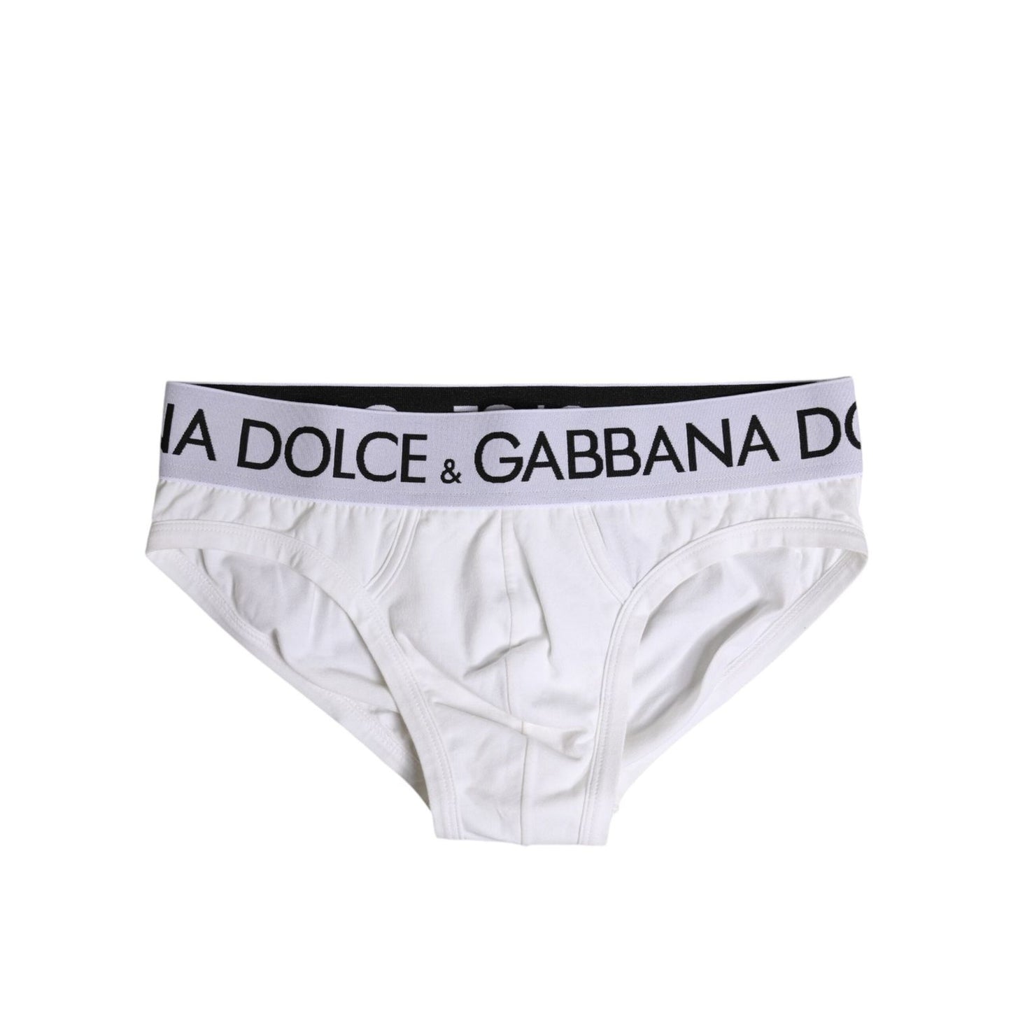 Dolce & Gabbana White Cotton Stretch Regular Brief Underwear