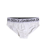 Dolce & Gabbana White Cotton Stretch Regular Brief Underwear