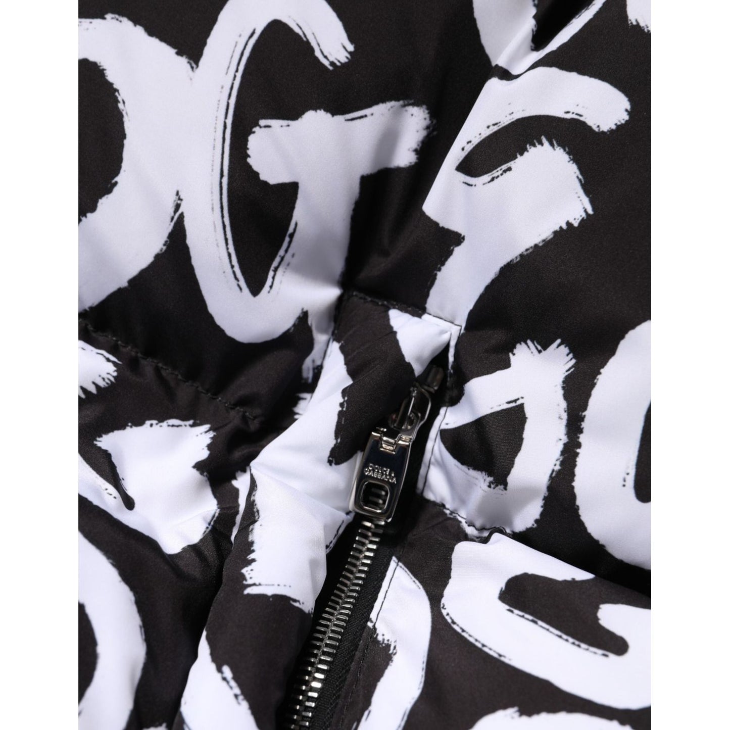 Dolce & Gabbana Black White DG Mania Hooded Long Coat Jacket JKT41490-40