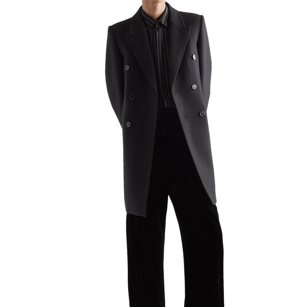 Saint Laurent Double-Breasted Wool Coat SA-8827864252628-48 | M