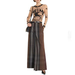 Burberry Checked Wide Leg Canvas Pants BU-8736293880020-38