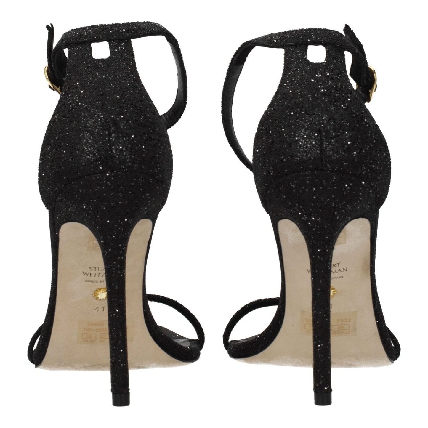 Stuart Weitzman Black Crystals Stiletto Heels Sandals ST-8547243983113-EU40.5/US10.5