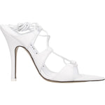The Attico White Leather Stiletto Heels Sandals TH-8547287367945-EU38.5/US8.5