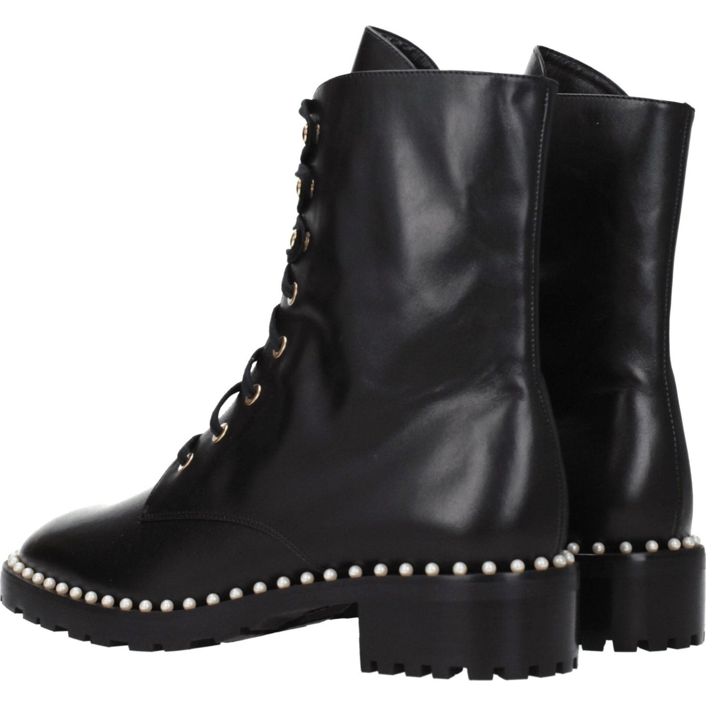 Stuart Weitzman Black Leather Ankle Boots ST-8547244736777-EU38.5/US8.5