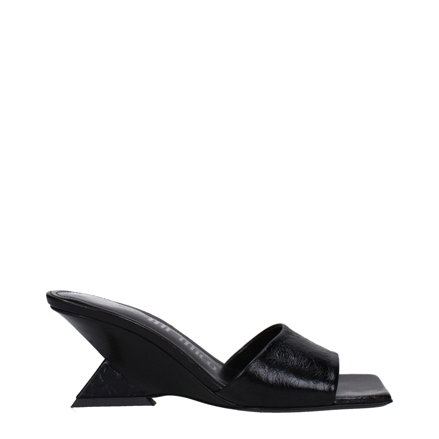 The Attico Black Leather Flat Sandals TH-15065389170953-EU36/US6