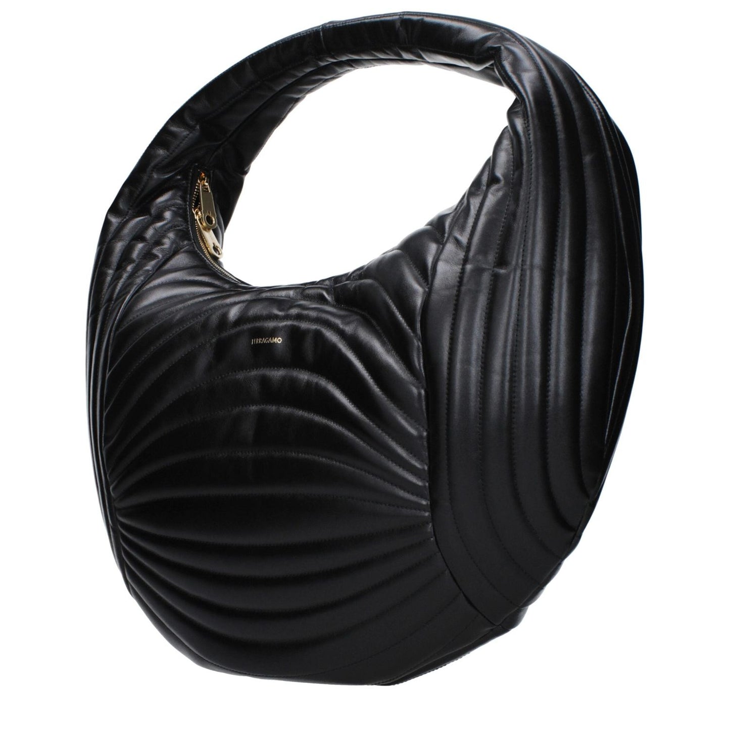 Salvatore Ferragamo Black Leather Handbags SA15073757200649BT
