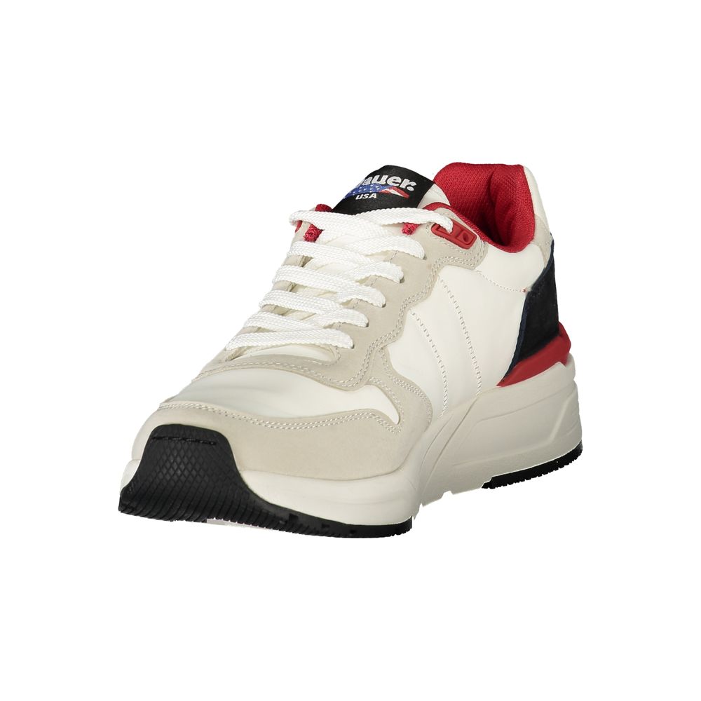 Blauer White Polyester Sneaker