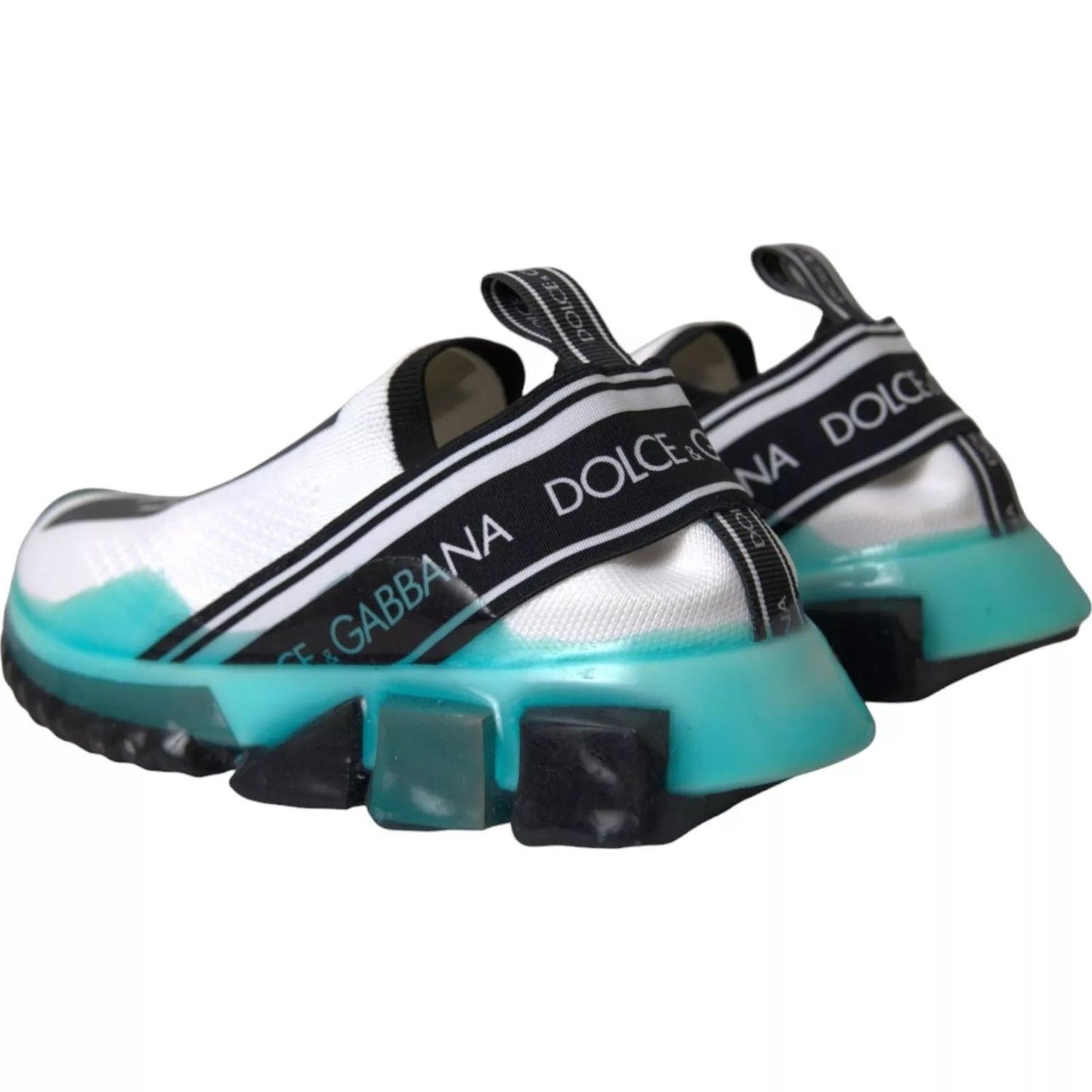 Dolce & Gabbana Black White Blue Slip On Sorrento Sneakers MV4420-40.5