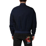 Dolce & Gabbana Blue Nylon DG Embroidery Men Bomber Jacket JKT41528-48