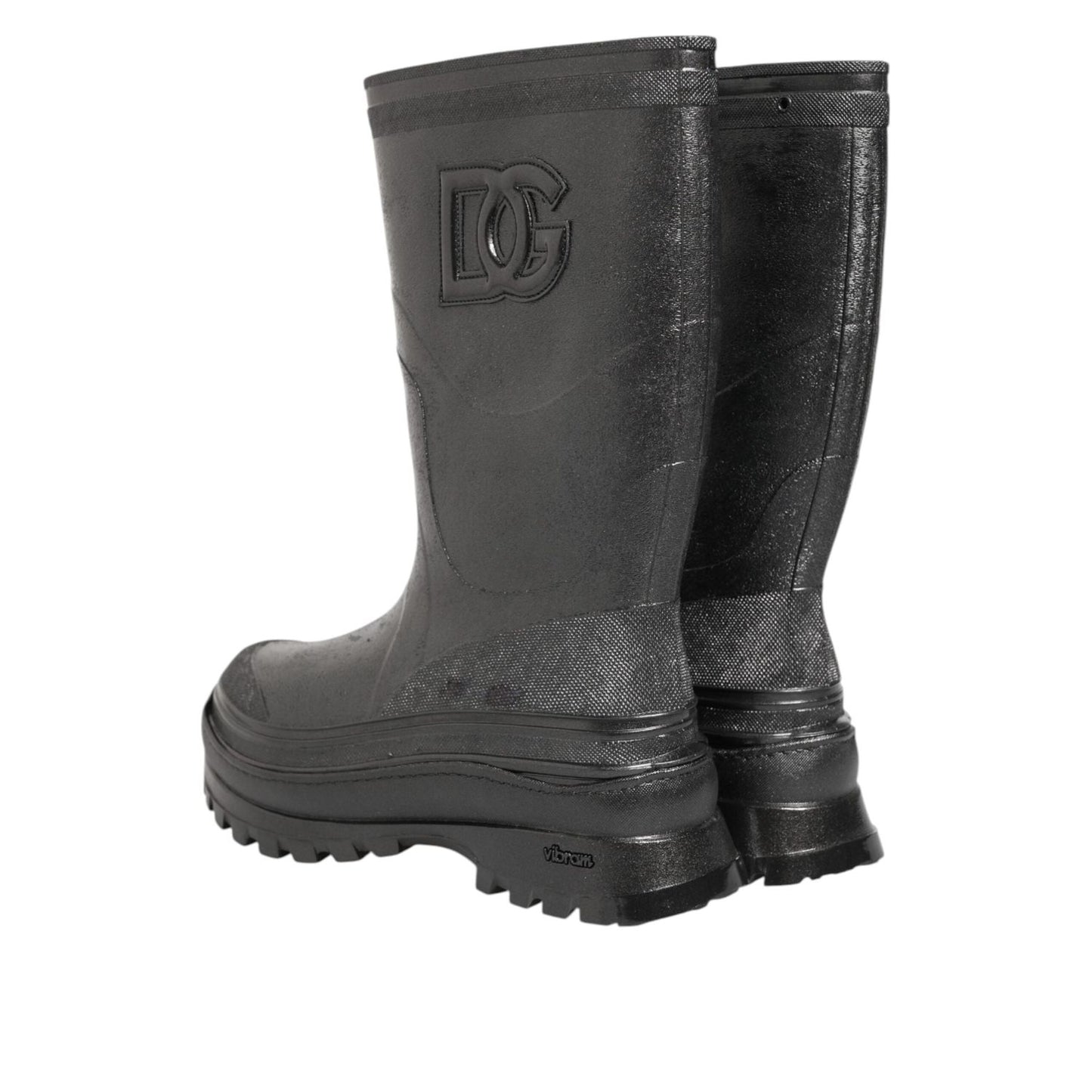 Dolce & Gabbana Metallic Gray Pull On Rain Boots Shoes MV7813-45