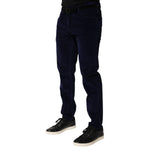 Dolce & Gabbana Navy Blue Cotton Tapered Formal Trouser Pants PAN76646 -54