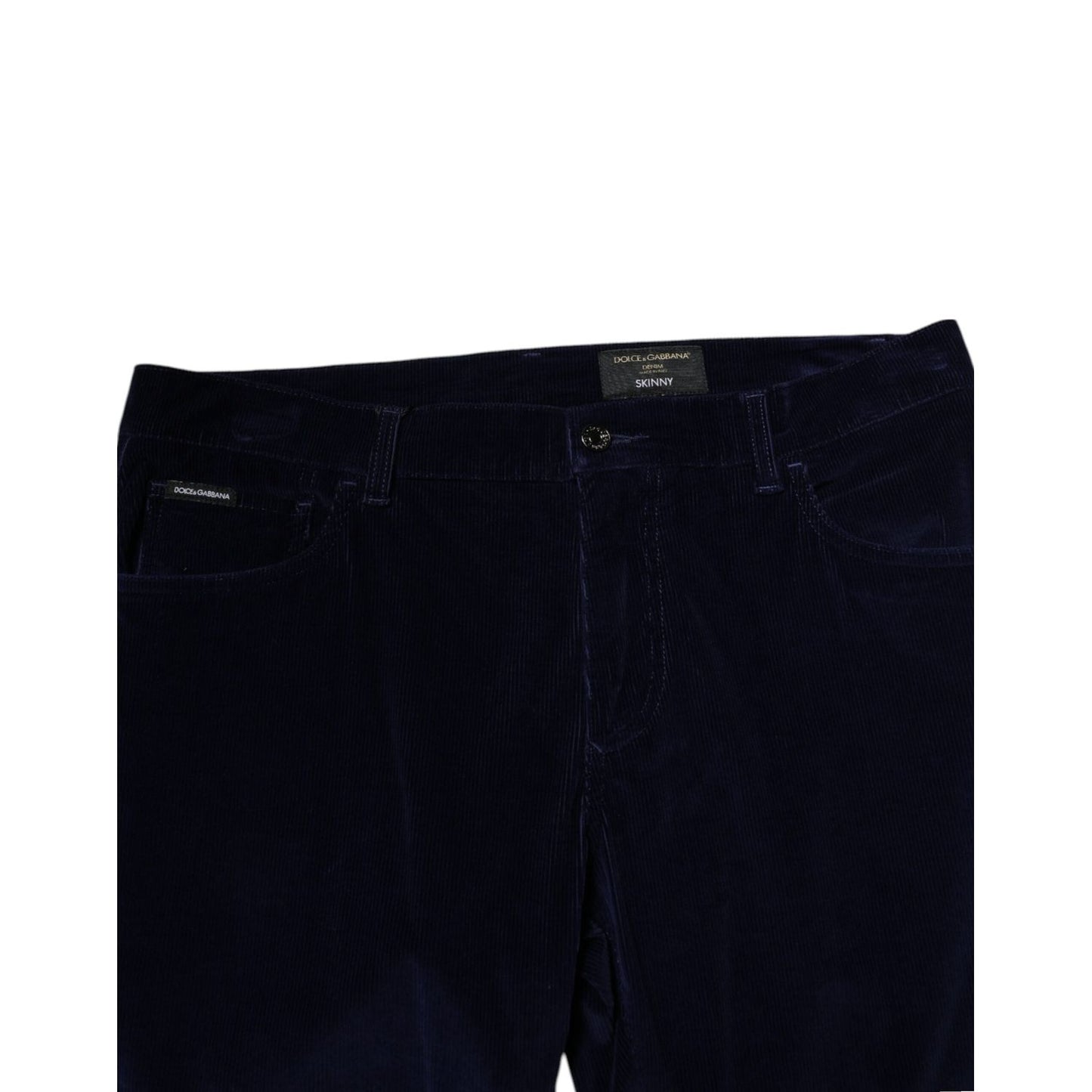 Dolce & Gabbana Navy Blue Cotton Tapered Formal Trouser Pants PAN76646 -54