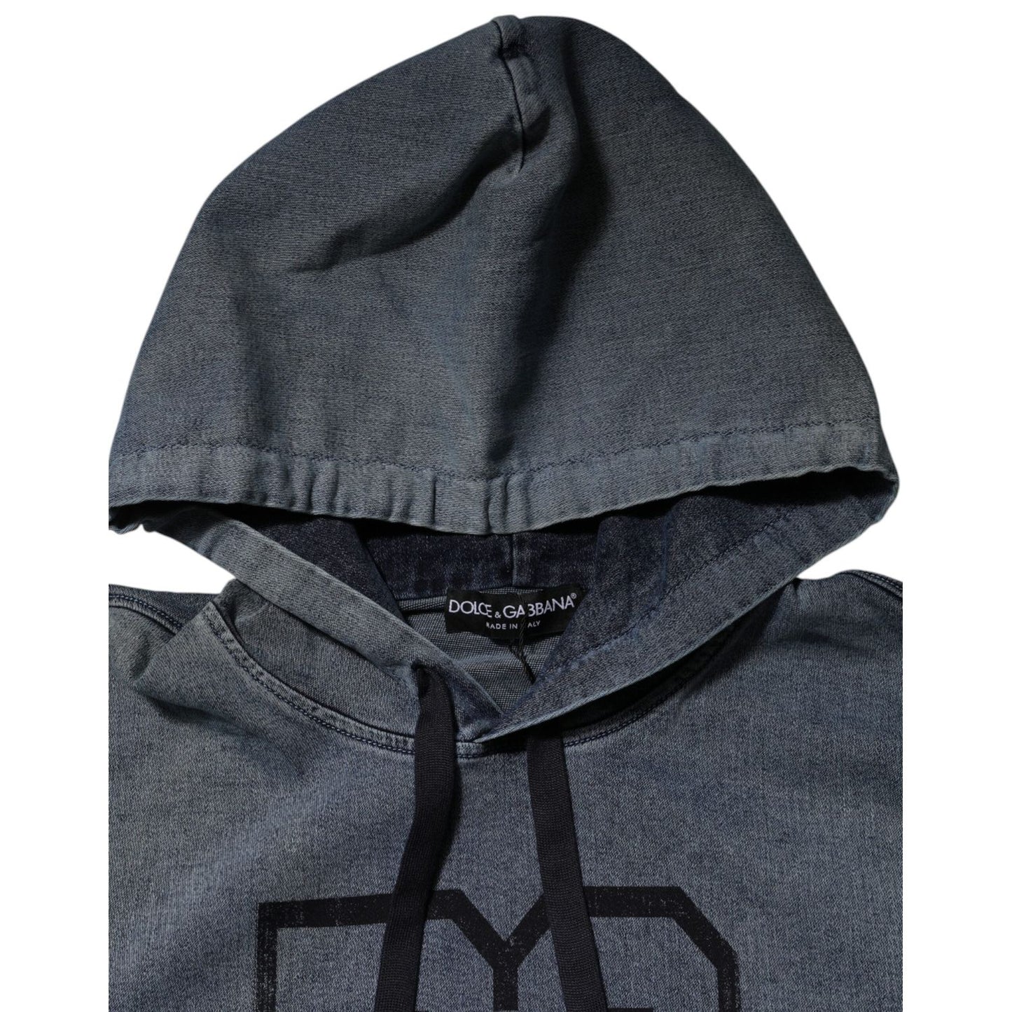 Dolce & Gabbana Blue Cotton Blend Hooded Sweatshirt Sweater TSH90629-48