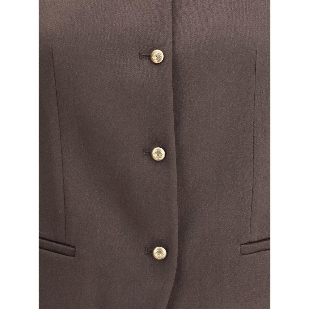 Giorgio Armani Single-breasted hemp and viscose Vest GI-GW001588U8130-IT44 | L