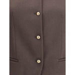 Giorgio Armani Single-breasted hemp and viscose Vest GI-GW001588U8130-IT44 | L