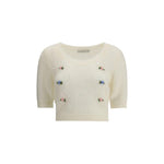 Alessandra Rich Short sleeve mohair Sweater AL-FABX41869001-IT38 | S