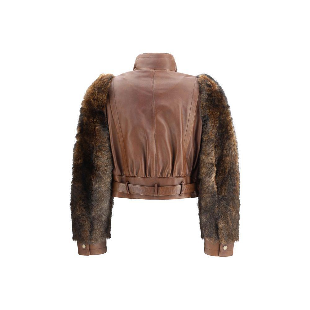 Chloé Leather and fur short Jacket CH-CH25ACV4320628D-IT38 | S