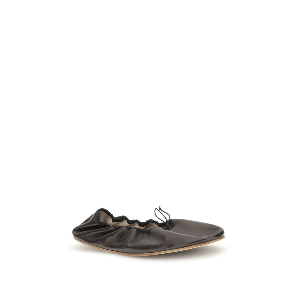 The Row Rounded Ballerinas TH-F1637N66BLK-EU37.5/US7.5