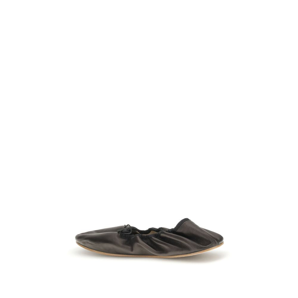 The Row Rounded Ballerinas TH-F1637N66BLK-EU37.5/US7.5