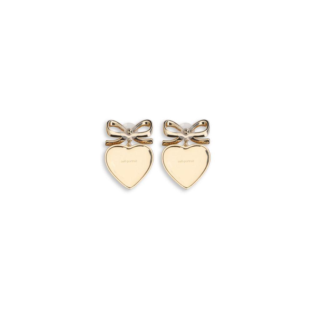 Self-Portrait Heart shaped bow Earrings SE-AW25615EGDGOLD-ONE SIZE