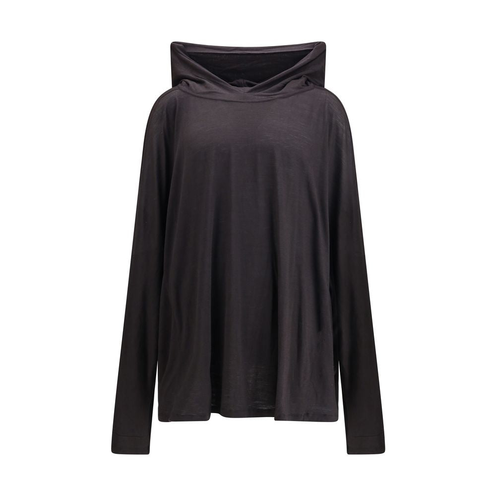Rick Owens Long hooded T-Shirt RI-RR02E1502JSW09-ONE SIZE