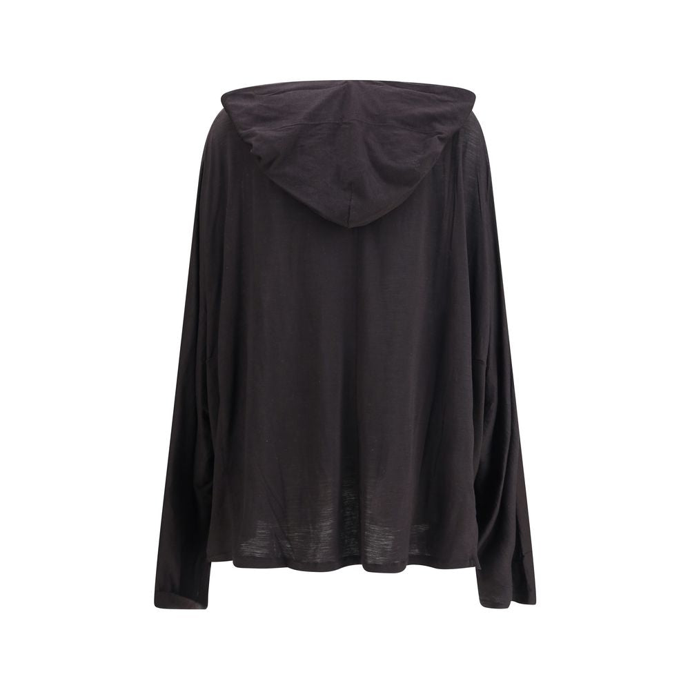 Rick Owens Long hooded T-Shirt RI-RR02E1502JSW09-ONE SIZE