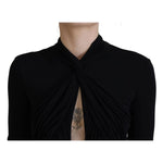 Dsquared² Black Viscose Long Sleeves Cut Out Mini Dress DR28822-38