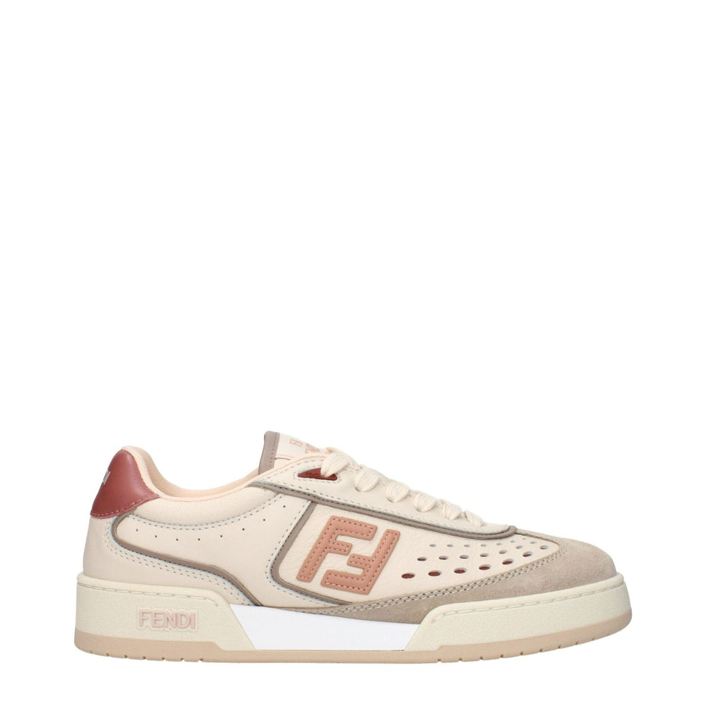 Fendi Beige Leather Low Tops FE-15268557652233-EU35.5/US5.5