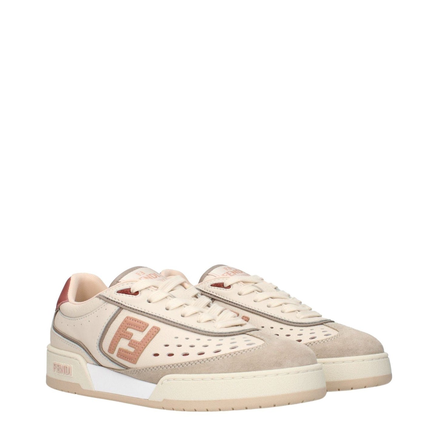 Fendi Beige Leather Low Tops FE-15268557652233-EU35.5/US5.5