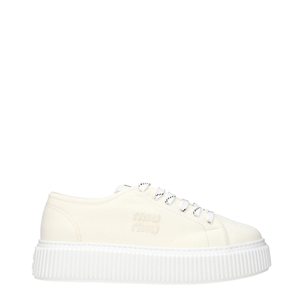 Miu Miu Beige Fabric Platform Sneakers MI-15268601725193-EU40/US10