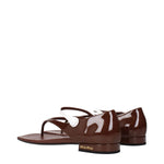 Miu Miu Brown Leather Flat Sandals