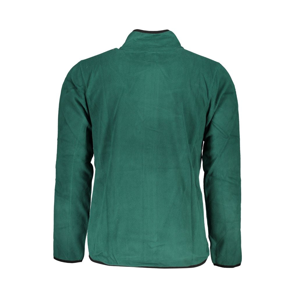 Gianmarco Venturi Green Polyester Sweatshirt with long sleeves, zip front, two pockets, contrast details, and embroidered logo.