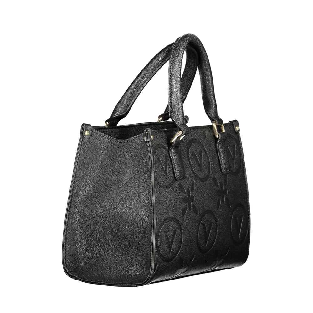 Mario Valentino Black Polyethylene Handbag with two handles, two shoulder straps, zip closure, and contrasting details.