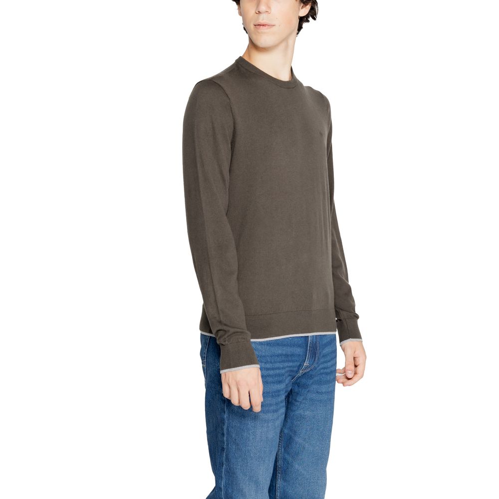 Armani Exchange Green Cotton Sweatshirt Armani Exchange