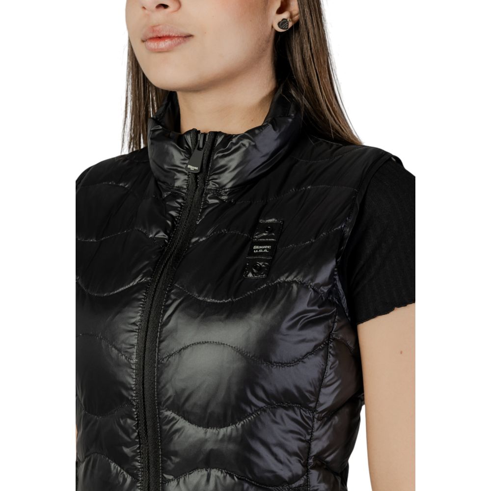 Blauer Black Polyamide Sleveless Jacket Blauer