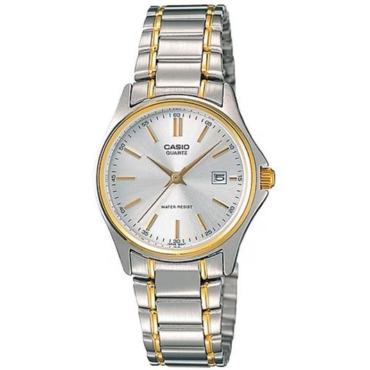 CASIO COLLECTION Mod. LADY DATE STEEL-GOLD - ARGENTEE. GOLD INDEXES WATCHES