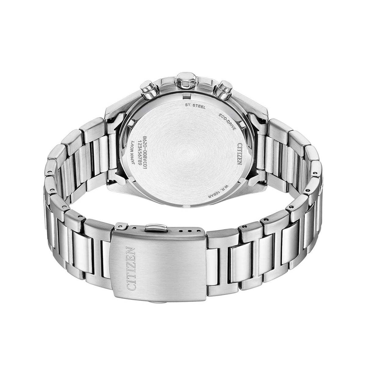 Back view of CITIZEN WATCHES Mod. CA4590-81A showing stainless steel bracelet and clasp.