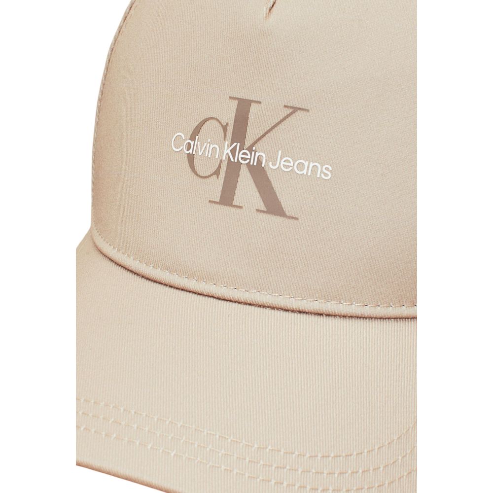 Calvin Klein Jeans Beige Recycled Polyester Cap (Baseball Hat) Calvin Klein Jeans