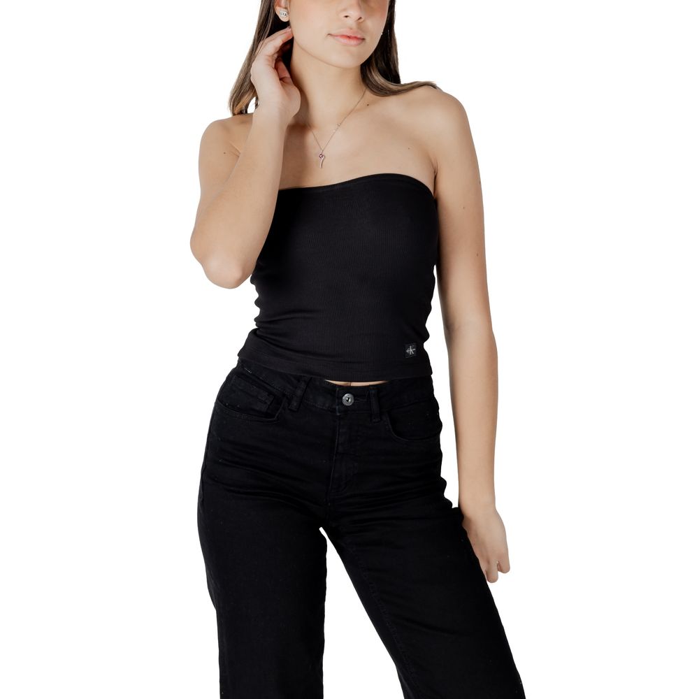 Calvin Klein Jeans Black Recycled Cotton Top Calvin Klein Jeans