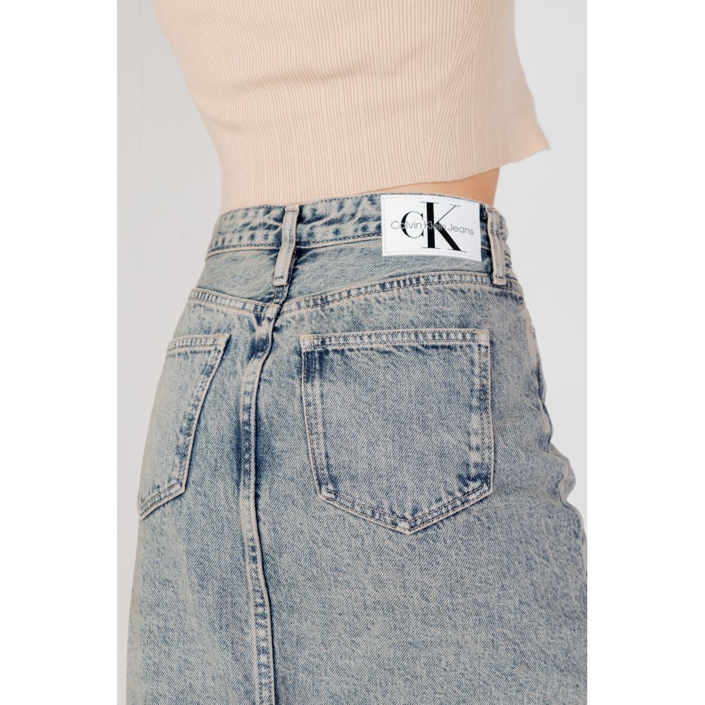 Calvin Klein Jeans Blue Cotton Long Skirt Calvin Klein Jeans