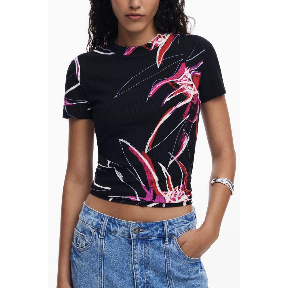 Desigual Black Viscose Women Top DE-39732-XS