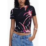 Desigual Black Viscose Women Top DE-39732-XS