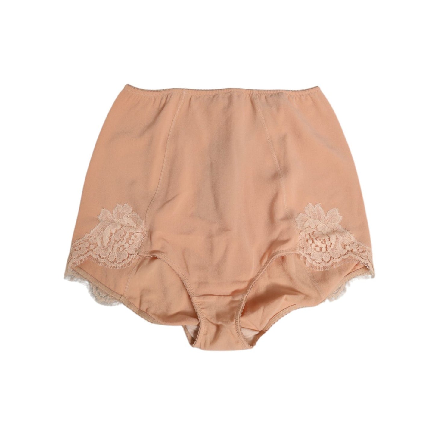 Dolce & Gabbana Beige Silk Stretch High Waist Girdle Underwear with logo details