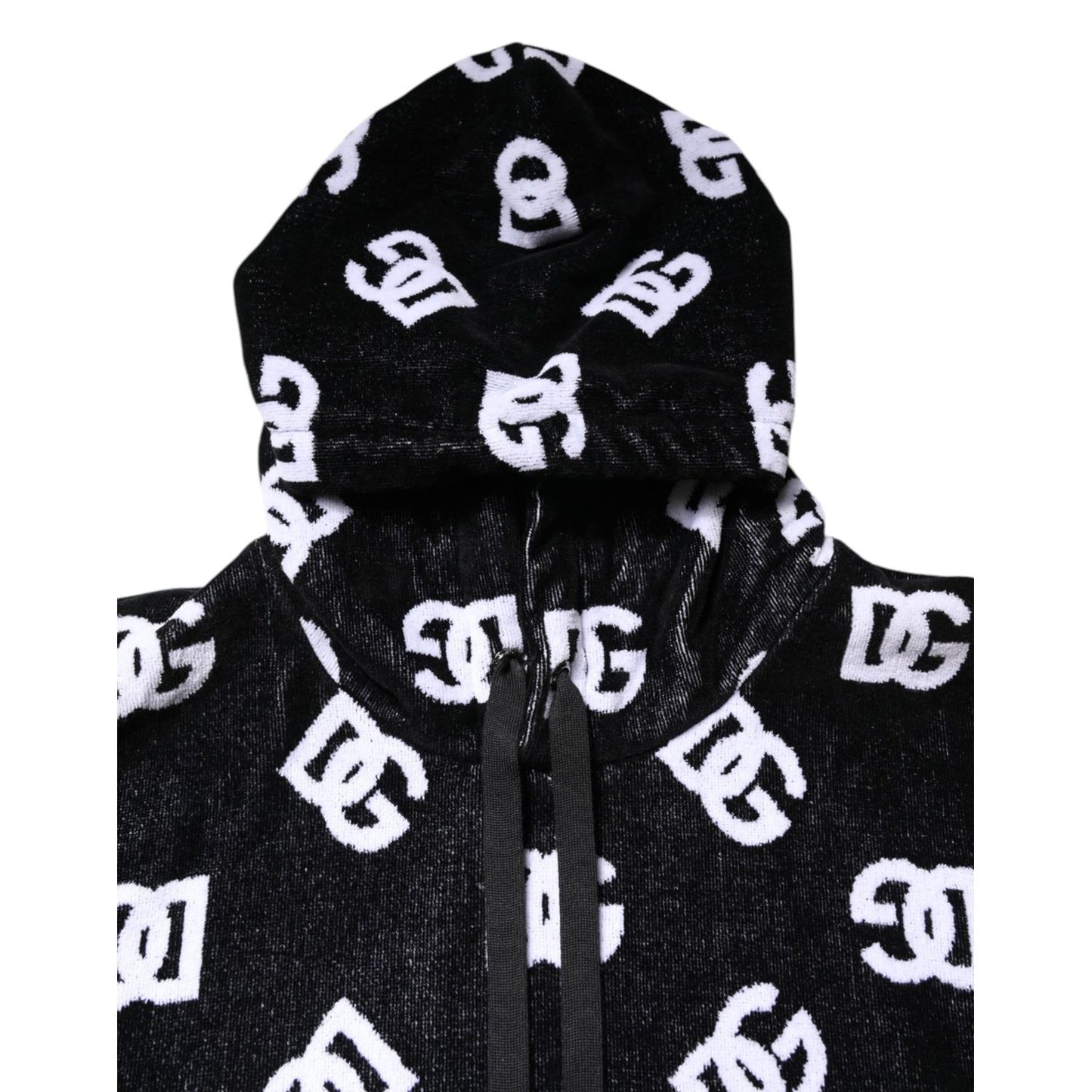 Dolce & Gabbana Black DG Cotton Hooded Sleeveless Sweater Dolce & Gabbana