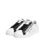 Dolce & Gabbana Black White Leather Portofino Sneaker Shoes MV7886-41.5