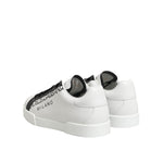 Dolce & Gabbana Black White Leather Portofino Sneaker Shoes MV7886-41.5