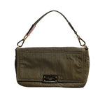 Dolce & Gabbana Dark Green Nylon Logo Plaque Shoulder Strap Borse Bag BAG4666