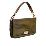 Dolce & Gabbana Dark Green Nylon Logo Plaque Shoulder Strap Borse Bag BAG4666