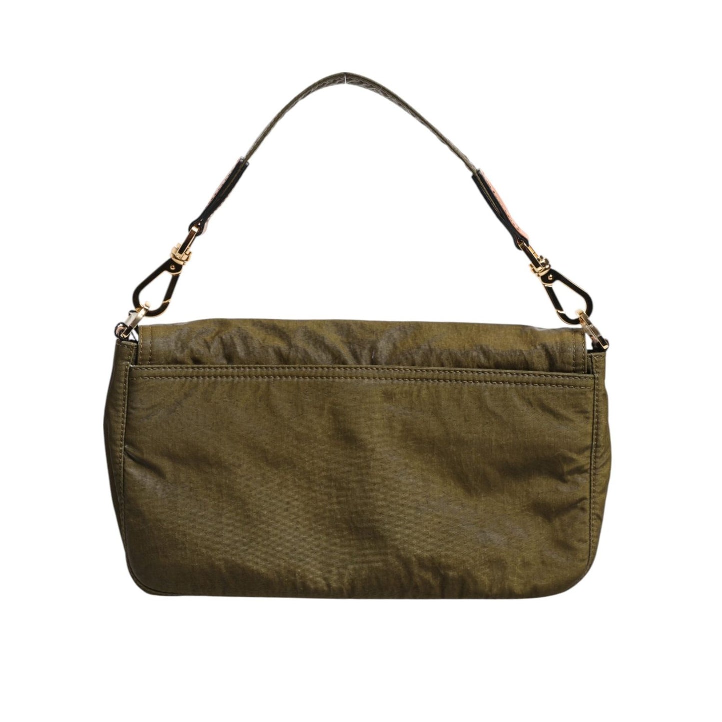 Dolce & Gabbana Dark Green Nylon Logo Plaque Shoulder Strap Borse Bag BAG4666